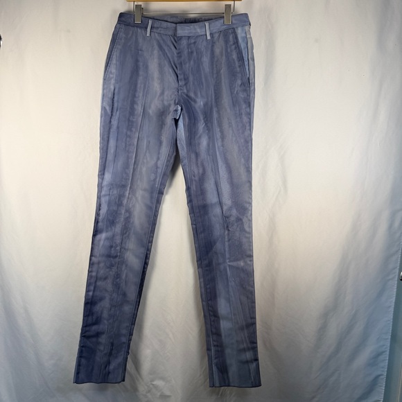 RARE! Calvin Klein Collection Blue Wash Dress Pants Runway Wedding Elegant
